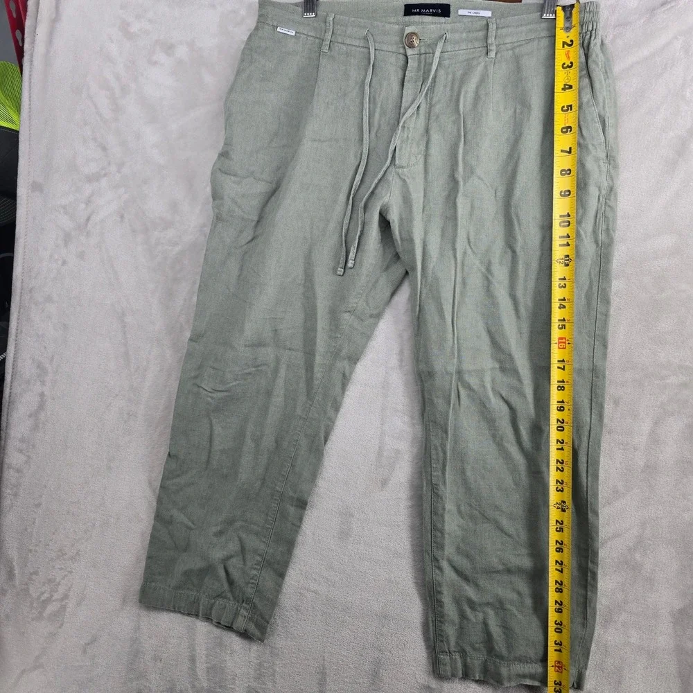 MR MARVIS The Linens Mens Green Drawstring Casual‎ Pants 36x24
